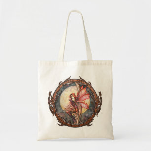 Autumn Red Fantasy Fairy Large Tote Bag