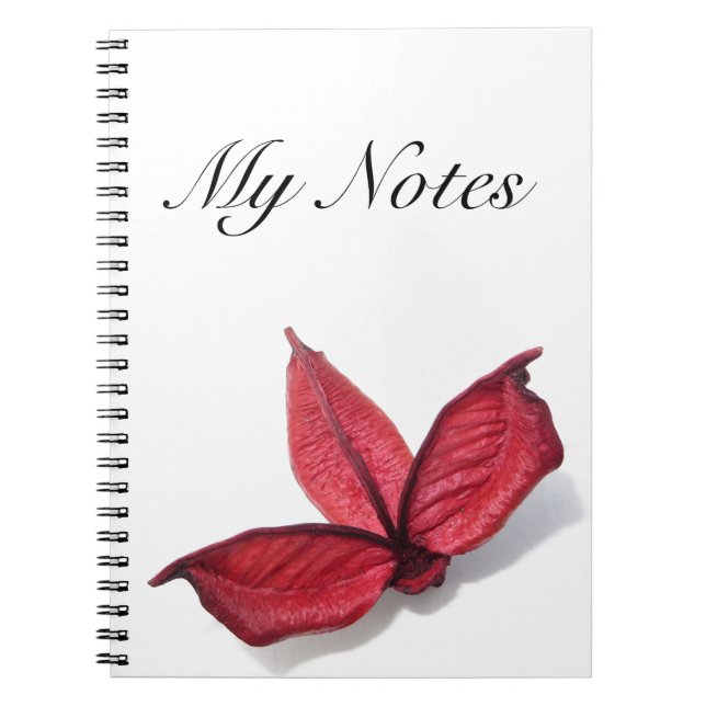 Autumn Red Flower Personalised Notebook (Front)
