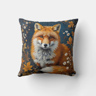 Autumn Red Fox – Orange Fox Illustration Cushion