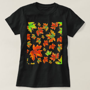 Autumn red green orange leaves maple leaves T-Shirt