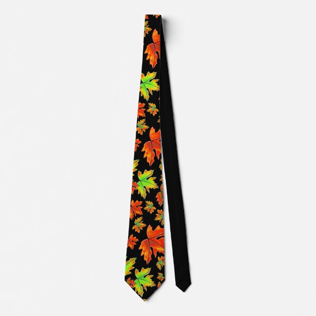 Autumn red green orange leaves maple leaves tie (Front)