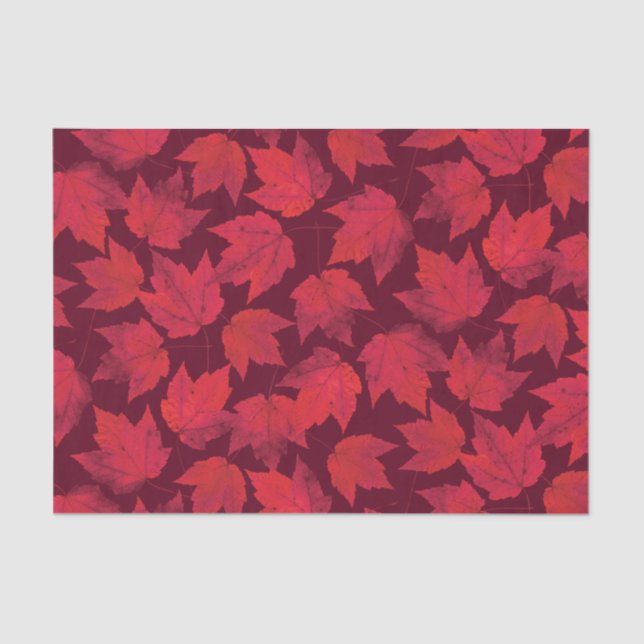 Autumn Red Maple Leaves Tissue Paper (Front)