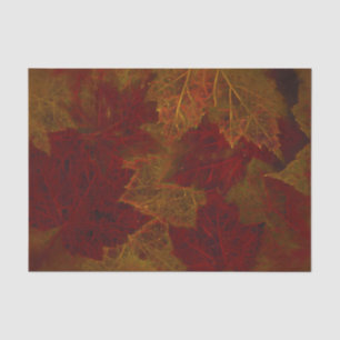 Autumn Red Orange Neon Dark Maple Leaves Tissue Paper