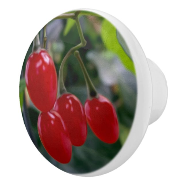 Autumn red spots ceramic knob (Right)