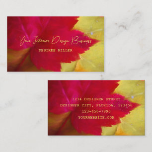 Autumn Red Yellow Maple Leaves Art Business Card