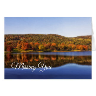 Autumn Reflection Missing You Blank Note Card
