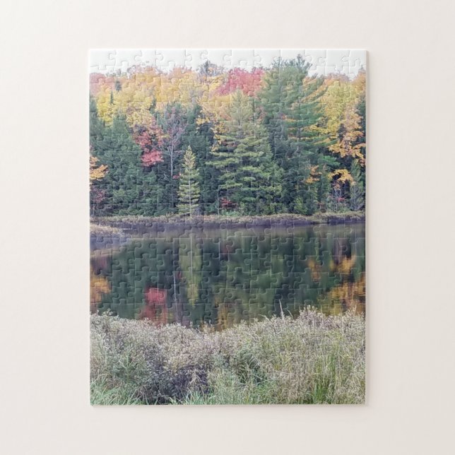 Autumn Reflection on Lake Jigsaw Puzzle (Vertical)