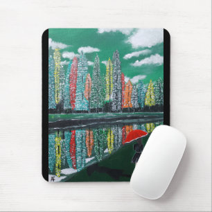 Autumn Reflection Painting by Alfred Fox Mouse Mat