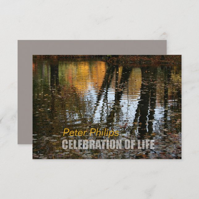 Autumn Reflections Celebration of Life Invitation (Front/Back)