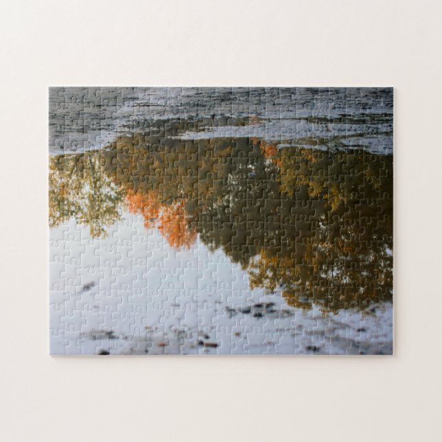 Autumn Reflections In A Puddle Nature  Jigsaw Puzzle (Horizontal)