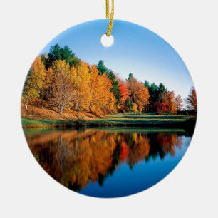 Autumn Reflections Vermont Ceramic Tree Decoration