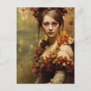autumn renaissance princess postcard