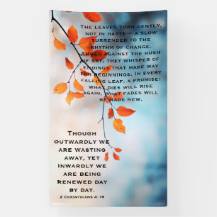 Autumn Renewal Christian Scripture Art Banner