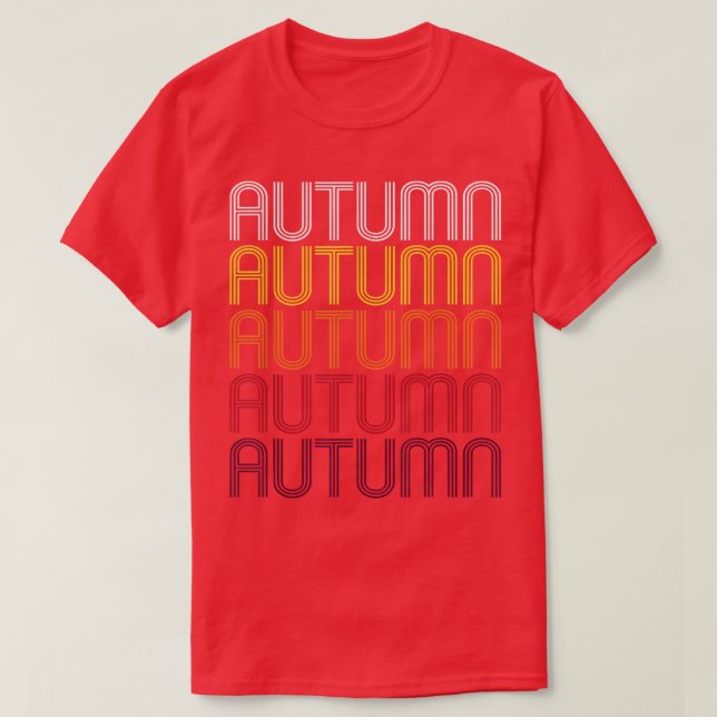 Autumn Retro Wordmark PatternVintage Style  T-Shirt (Design Front)