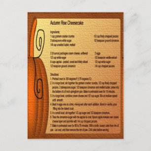 Autumn Rise Cheesecake Recipe Postcard