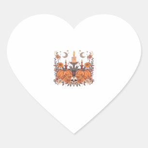 Autumn Rituals � Pumpkins, Candles and Crescent Ha Heart Sticker