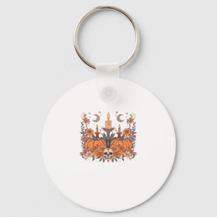 Autumn Rituals � Pumpkins, Candles and Crescent Ha Key Ring
