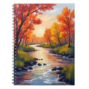 Autumn River   Fall Foliage Nature Watercolor Notebook