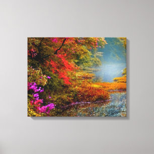 Autumn River Glow Canvas Print