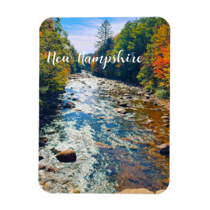 Autumn road in New Hampshire river  Magnet