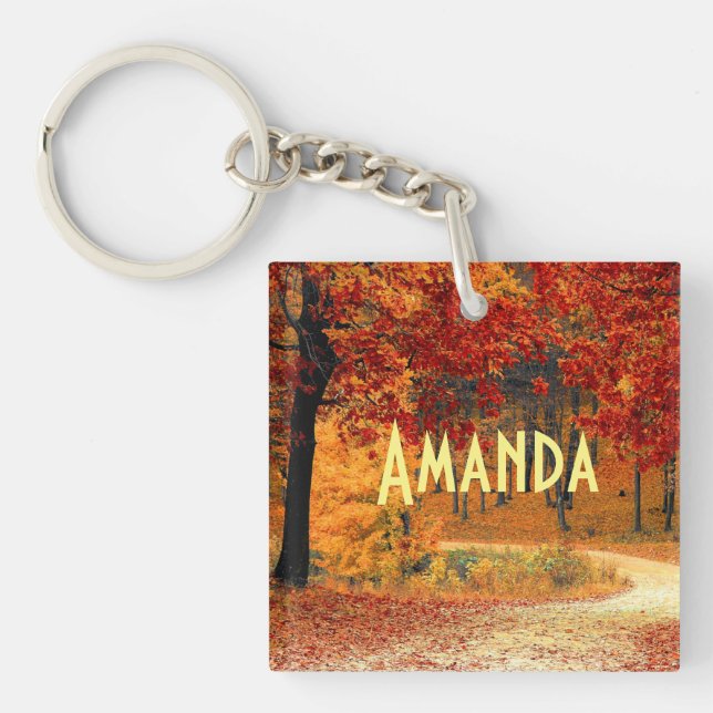 Autumn Road Key Ring (Front)