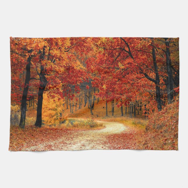 Autumn Road Tea Towel (Horizontal)