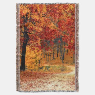 Autumn Road Throw Blanket