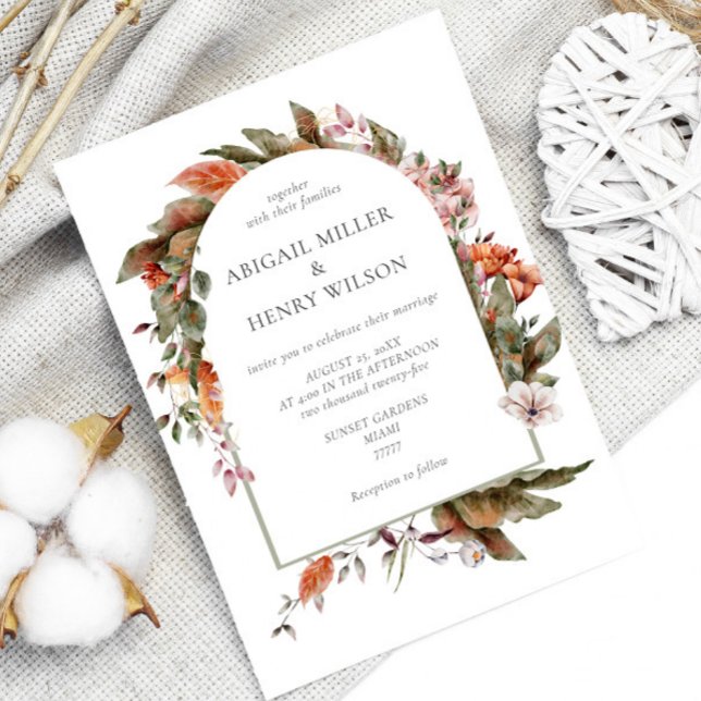 Autumn Romance Arch Floral Wedding Invitation (Creator Uploaded)