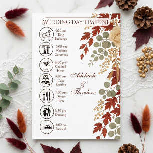 Autumn Romance Fall Bliss Ivory Burgundy Wedding Enclosure Card