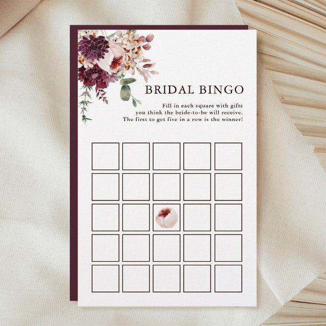 Autumn Romance Floral Bridal Bingo Game  (Creator Uploaded)