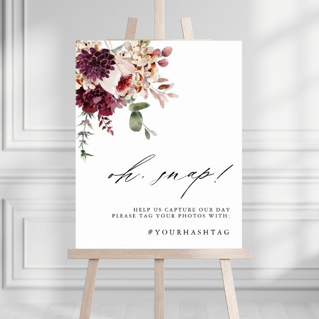 Autumn Romance Floral Oh Snap Wedding Sign (Creator Uploaded)