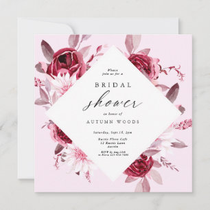 Autumn Romance Gold Frame Floral bridal shower Invitation