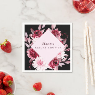 Autumn Romance Gold Frame Floral bridal shower Napkin