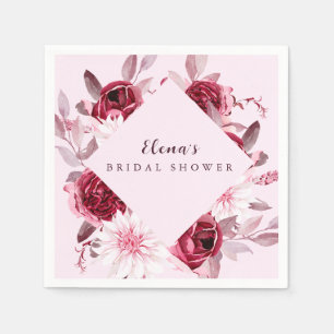 Autumn Romance Gold Frame Floral bridal shower Napkin