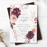 Autumn Romance Gold Frame Wedding Evening Party