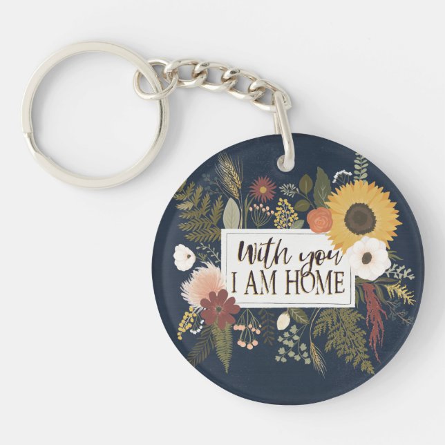 Autumn Romance III | With You I Am Home Key Ring (Front)
