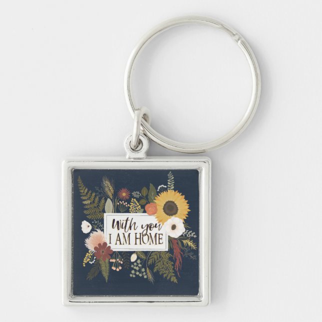 Autumn Romance III | With You I Am Home Key Ring (Front)