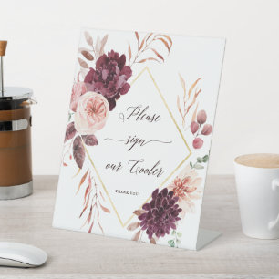 Autumn Romance Wedding Please Sign Our Cooler Sign