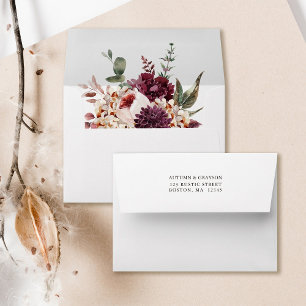 Autumn Romance Wedding Pre-Printed Address 5x7 Envelope