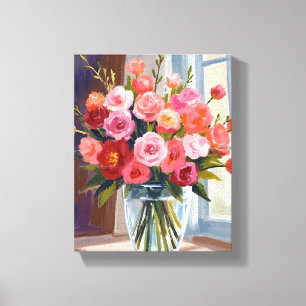 Autumn Rose Bouquet Floral Fall Canvas Print