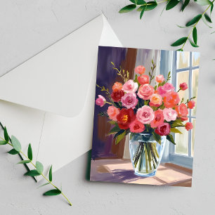 Autumn Rose Bouquet Floral Fall Card