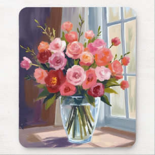 Autumn Rose Bouquet Floral Fall Mouse Mat