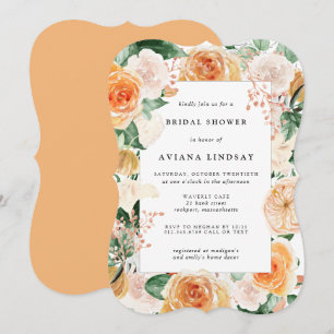 Autumn Rose Floral Bridal Shower Invitation