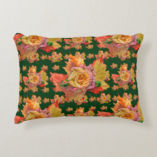 Autumn Rose Serenade Decorative Cushion (Front)