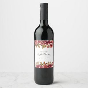 Autumn Rustic Brunch & Bubbly Bridal Shower Wine Label