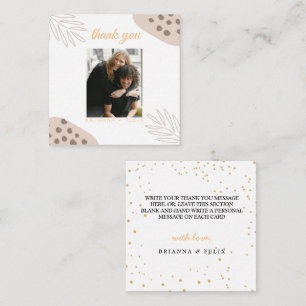 Autumn Rustic Burgundy Calligraphy photo thank you Card