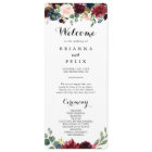 Autumn Rustic Burgundy Calligraphy Wedding Program