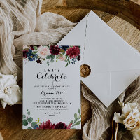 Autumn Rustic Calligraphy Let's Celebrate Party