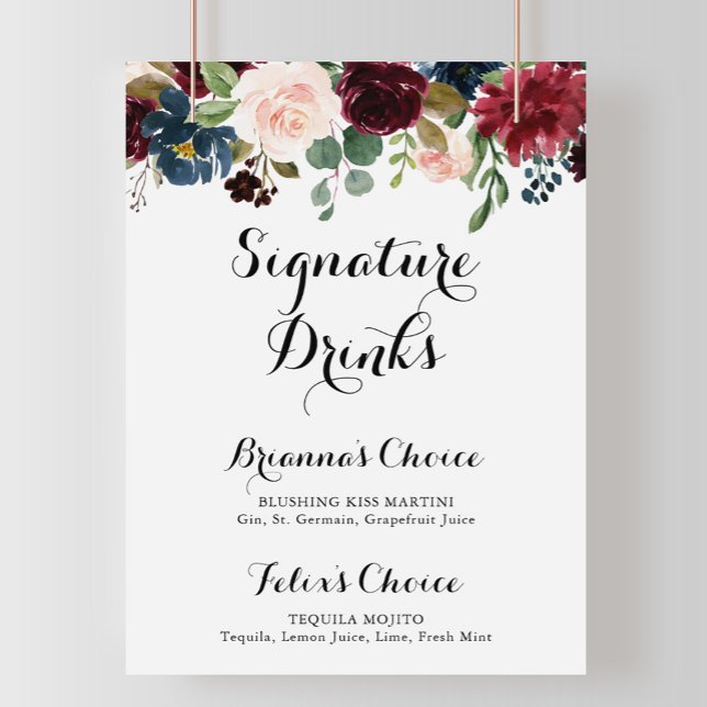 Autumn Rustic Calligraphy Signature Drinks Sign (Creator Uploaded)