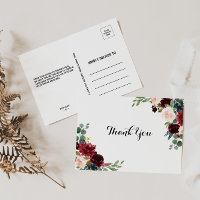 Autumn Rustic Dazzling Burgundy Thank You